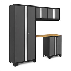 BOLD Series Grey 5-Piece Set with Bamboo Top