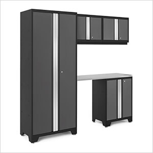 BOLD Series Grey 5-Piece Set with Stainless Steel Top