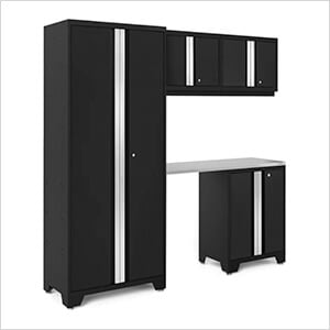 BOLD Series Black 5-Piece Set with Stainless Steel Top