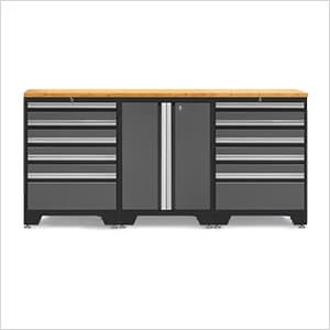 PRO Grey 4-Piece Workbench System with Bamboo Top