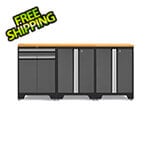NewAge Garage Cabinets PRO Grey 4-Piece Workbench Setup with Bamboo Top