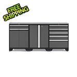 NewAge Garage Cabinets PRO Grey 4-Piece Workbench Set with Stainless Steel Top