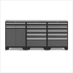 PRO Grey 4-Piece Garage Cabinet Set with Stainless Steel Top