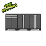 NewAge Garage Cabinets PRO Grey 4-Piece Workbench Setup with Stainless Steel Top