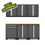 NewAge Garage Cabinets PRO Grey 7-Piece Workbench Setup with Bamboo Top