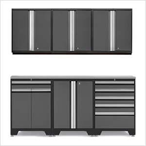PRO Grey 7-Piece Workbench Set with Stainless Steel Top