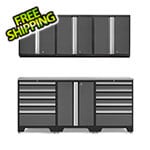 NewAge Garage Cabinets PRO Grey 7-Piece Workbench System with Stainless Steel Top