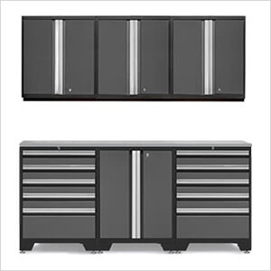 PRO Grey 7-Piece Workbench System with Stainless Steel Top