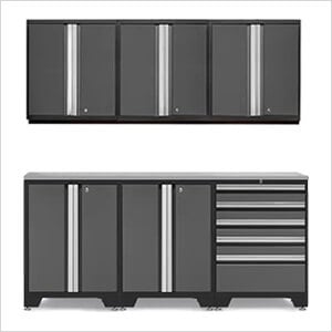 PRO Grey 7-Piece Work Station with Stainless Steel Top