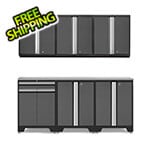 NewAge Garage Cabinets PRO Grey 7-Piece Workbench Setup with Stainless Steel Top