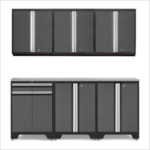 PRO Grey 7-Piece Workbench Setup with Stainless Steel Top