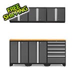 NewAge Garage Cabinets PRO Grey 7-Piece Work Station with Bamboo Top