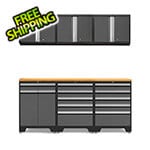 NewAge Garage Cabinets PRO Grey 7-Piece Garage Cabinet Set with Bamboo Top