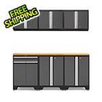 NewAge Garage Cabinets PRO Grey 7-Piece Workbench Setup with Bamboo Top