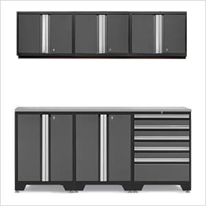 PRO Grey 7-Piece Work Station with Stainless Steel Top