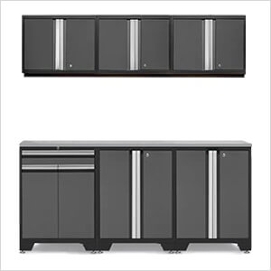 PRO Grey 7-Piece Workbench Setup with Stainless Steel Top