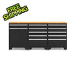NewAge Garage Cabinets PRO Black 4-Piece Garage Cabinet Set with Bamboo Top