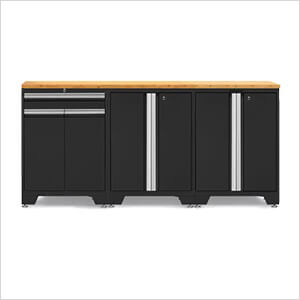 PRO Black 4-Piece Workbench Setup with Bamboo Top