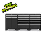 NewAge Garage Cabinets PRO Black 4-Piece Garage Cabinet Set with Stainless Steel Top