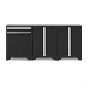 PRO Black 4-Piece Workbench Setup with Stainless Steel Top