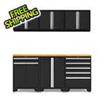 NewAge Garage Cabinets PRO Black 7-Piece Workbench Set with Bamboo Top