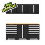 NewAge Garage Cabinets PRO Black 7-Piece Workbench System with Bamboo Top