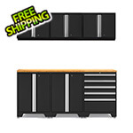 NewAge Garage Cabinets PRO Black 7-Piece Work Station with Bamboo Top