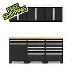 NewAge Garage Cabinets PRO Black 7-Piece Garage Cabinet Set with Bamboo Top