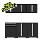 NewAge Garage Cabinets PRO Black 7-Piece Workbench Setup with Stainless Steel Top
