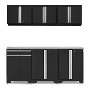PRO Black 7-Piece Workbench Setup with Stainless Steel Top