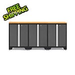 NewAge Garage Cabinets PRO Grey 4-Piece Work Station with Bamboo Top