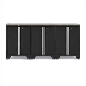 PRO Black 4-Piece Work Station with Stainless Steel Top