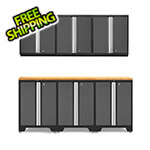 NewAge Garage Cabinets PRO Grey 7-Piece Workbench Setup with Bamboo Top