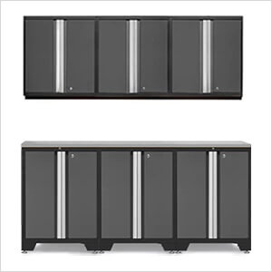 PRO Grey 7-Piece Work Station with Stainless Steel Top