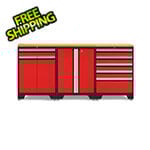 NewAge Garage Cabinets PRO Red 4-Piece Workbench Set with Bamboo Top