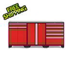 NewAge Garage Cabinets PRO Red 4-Piece Workbench Set with Stainless Steel Top