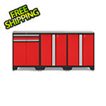 NewAge Garage Cabinets PRO Red 4-Piece Workbench Setup with Stainless Steel Top