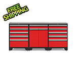 NewAge Garage Cabinets PRO Red 4-Piece Garage Cabinet Set with Stainless Steel Top