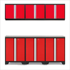 PRO Red 7-Piece Workbench Set with Stainless Steel Top