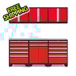 NewAge Garage Cabinets PRO Red 7-Piece Garage Cabinet Set with Stainless Steel Top