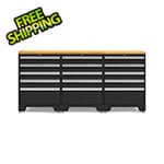 NewAge Garage Cabinets PRO Black 4-Piece Workbench Set with Bamboo Top