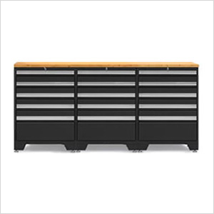 PRO Black 4-Piece Workbench Set with Bamboo Top