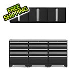 NewAge Garage Cabinets PRO Black 7-Piece Garage Storage Set with Stainless Steel Top