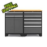 NewAge Garage Cabinets PRO Grey 3-Piece Garage Cabinet Set with Bamboo Top