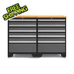 NewAge Garage Cabinets PRO Grey 3-Piece Garage Cabinet Set with Bamboo Top