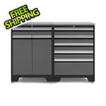 NewAge Garage Cabinets PRO Grey 3-Piece Workbench Set with Stainless Steel Top