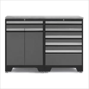 PRO Grey 3-Piece Workbench Set with Stainless Steel Top
