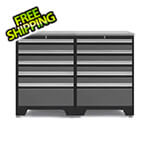 NewAge Garage Cabinets PRO Grey 3-Piece Workbench System with Stainless Steel Top