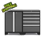 NewAge Garage Cabinets PRO Grey 3-Piece Work Station with Stainless Steel Top