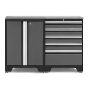 PRO Grey 3-Piece Work Station with Stainless Steel Top